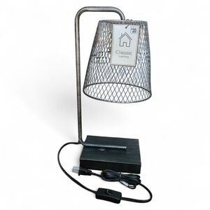 Brushed Metal Mesh Table Lamp